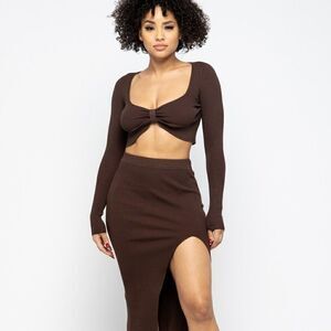 🤩New High Slit Skirt Set!
